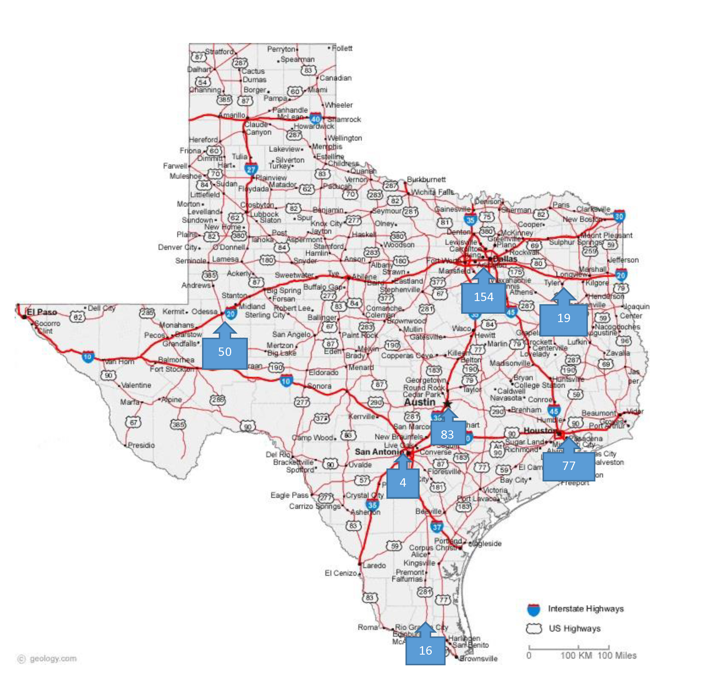 state of Texas map
